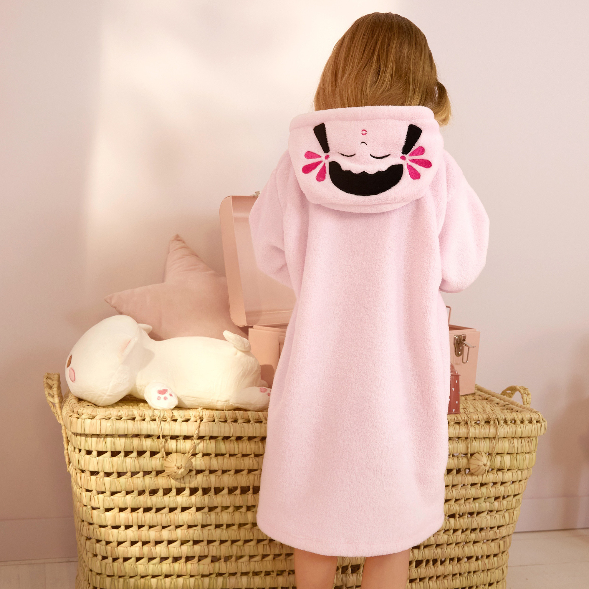 Bademantel Kokeshi Puppe mit Kapuze
