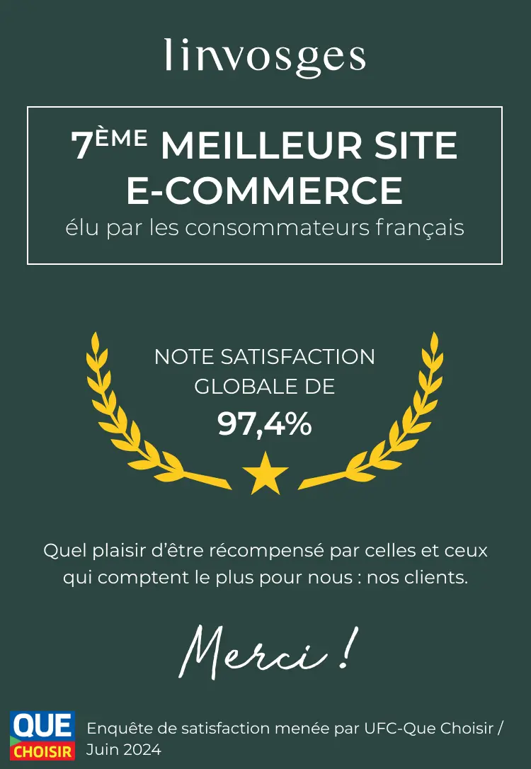 Linvosges : élu 7ème meilleur site e-commerce par les consommateurs français !