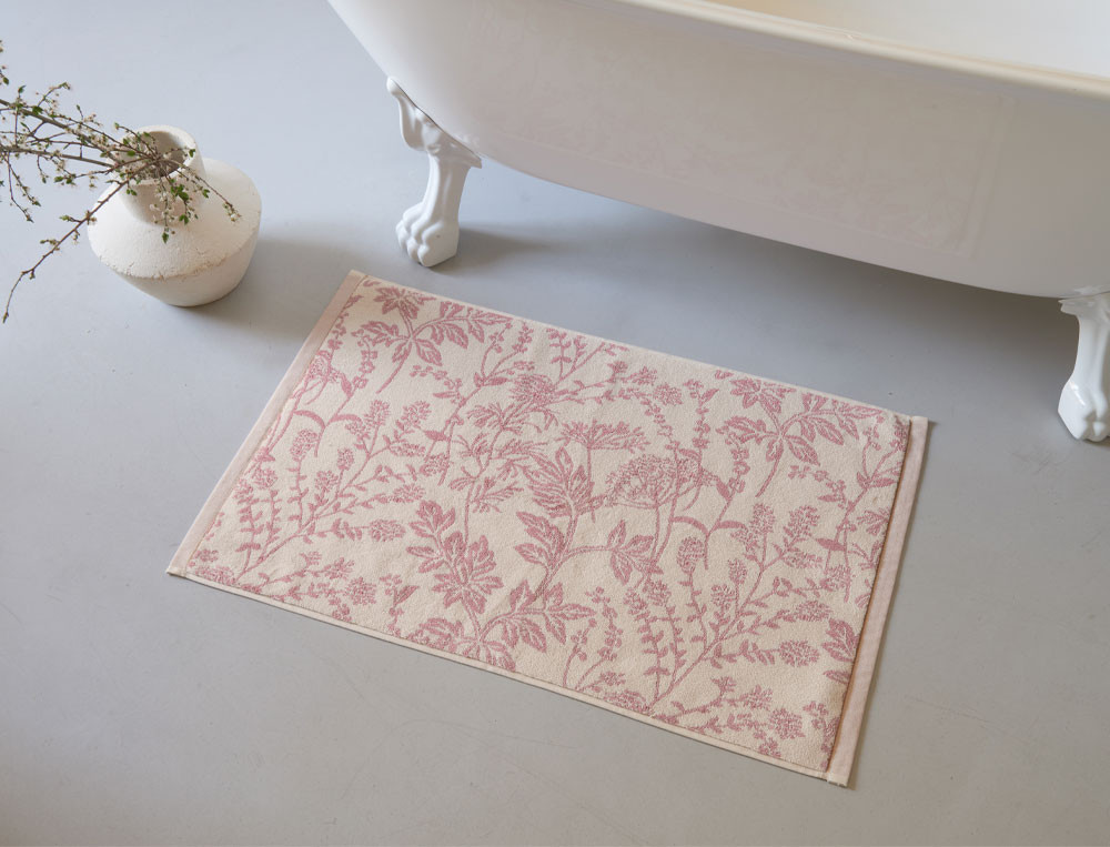 Badematte aus Jacquard Blumenfolklore