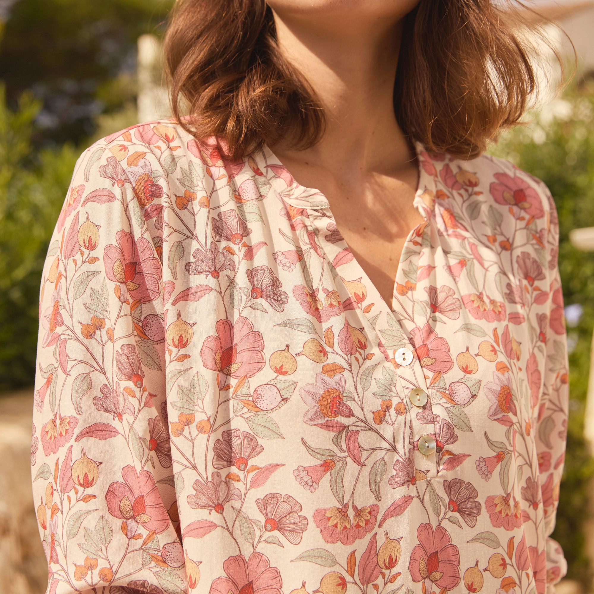 Chemise de nuit imprimée Ciutadella Imprimé floral poétique