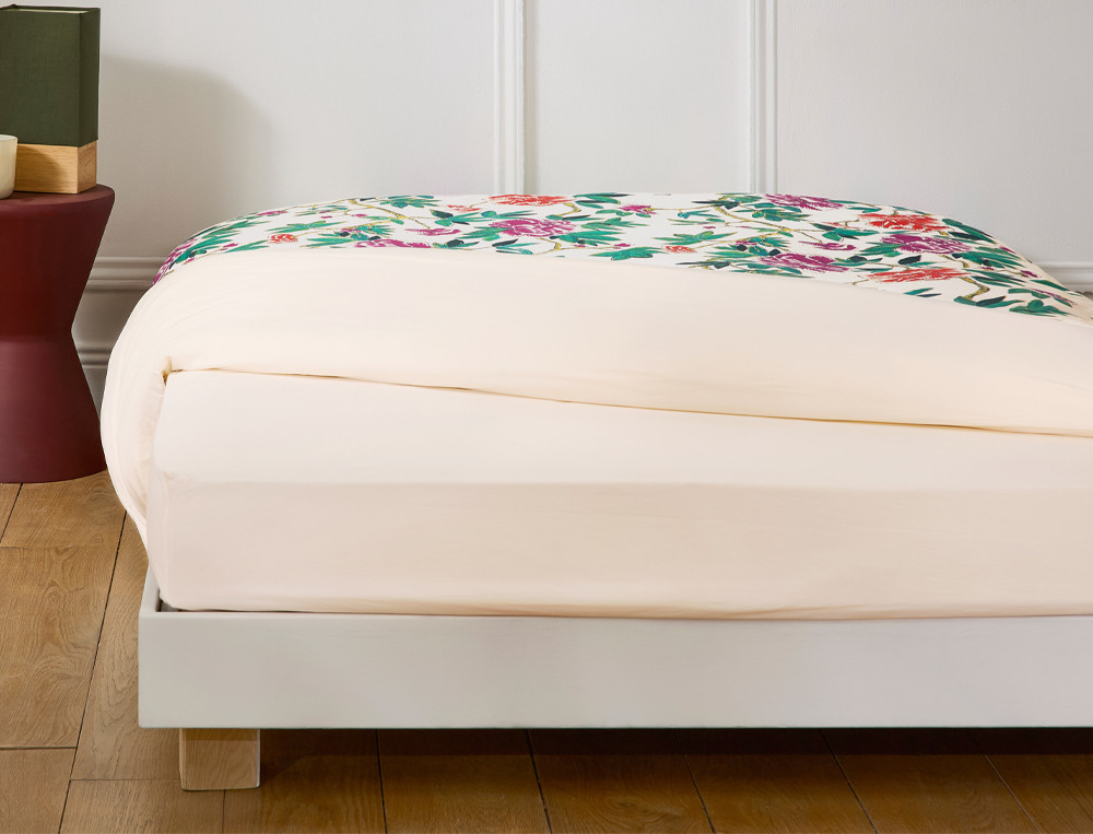 Drap-housse Fleurs persanes Percale 100% coton, 80 fils/cm2