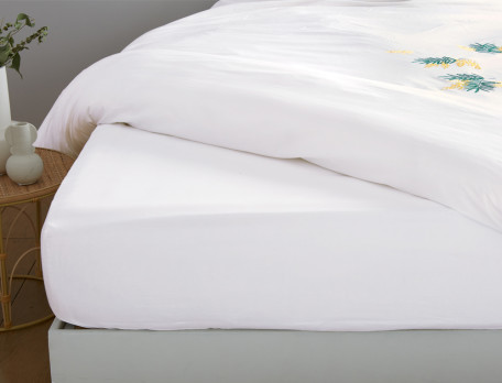 Linge de lit brodé percale Mandelieu