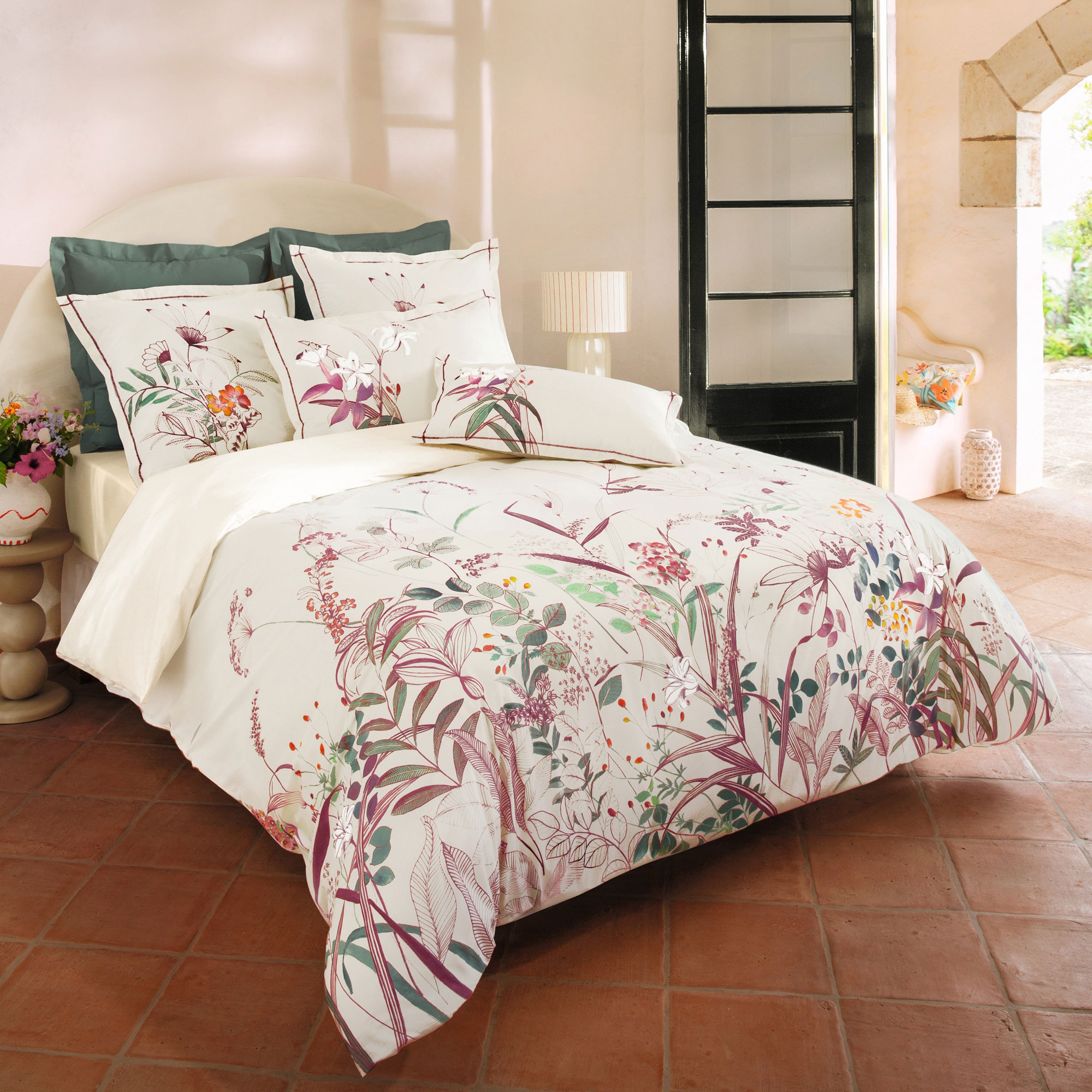 Housse de couette Ciutadella Imprimé floral placé