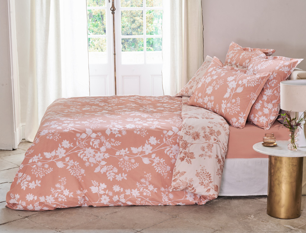 Housse de couette Églantine Imprimé floral réversible