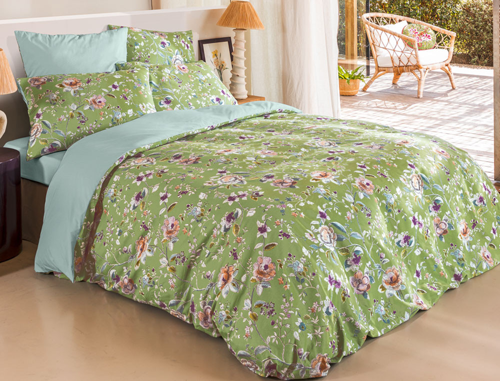 Linge de lit avec zip Belle de jour Motif floral