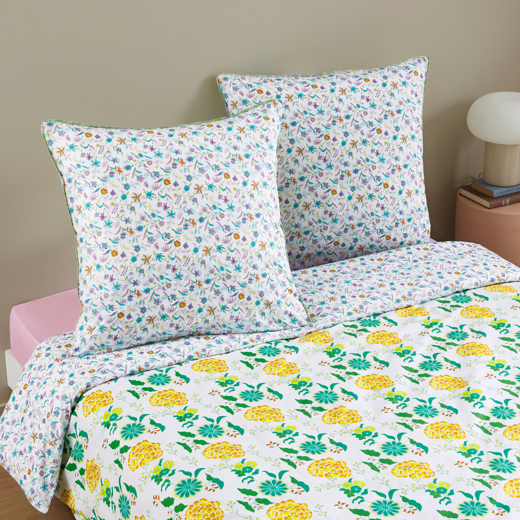 Linge de lit enfant floral Petit Pan Mix d’imprimés floraux multicolores