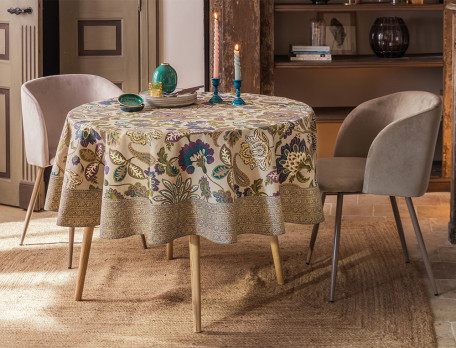 Nappe L’impérial Motifs fleuris avec touches dorées