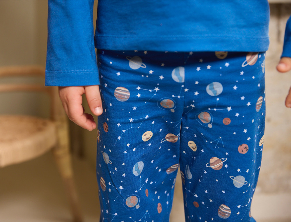 Pyjama enfant Voyage dans l’espace Broderie planète