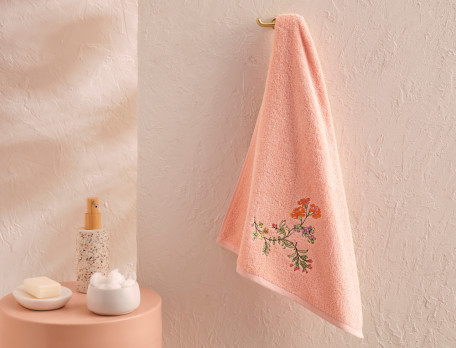 Serviette de bain Les délicates Broderie motif floral