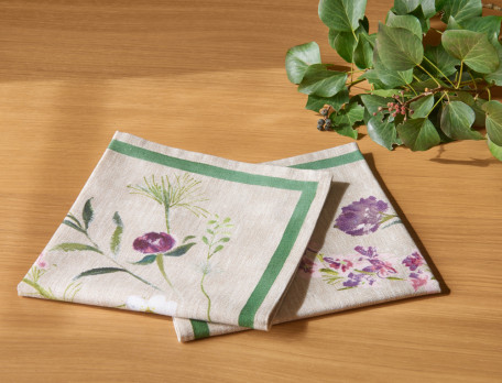 Lot de 2 serviettes de table Bouquet des landes Imprimé floral