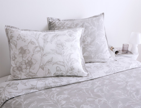 Linge de lit avec zip Esquisse florale Satin 100% coton